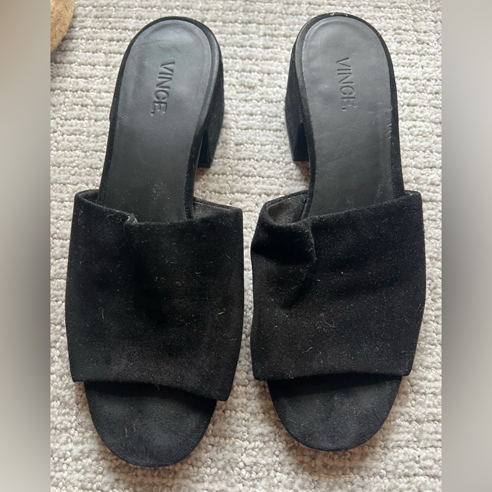 Vince slides - black suede size 7.5W
